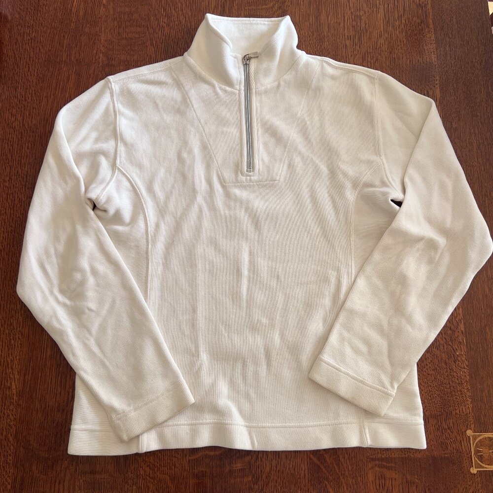 Tommy Bahama Women's White Quarter Zip Pullover Sweater